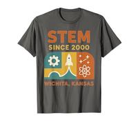 STEM Wichita Camicia Retro Rocket Atom Gear Science Graphic Maglietta