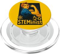 STEMinist Rosie the Riveter femminista retrò PopSockets PopGrip per MagSafe