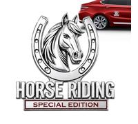 Stemma 3D in metallo per auto, emblema a cavallo | Stemma autoadesivo per gli appassionati di equitazione, amanti dei cavalli, camper, camion, SUV, berlina