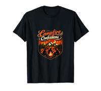 Stemma Artistico Campfire Confessions Camping Mountain Maglietta