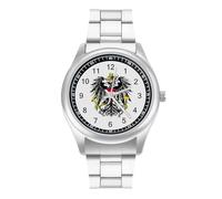 Stemma Austria Vienna Ea-gles - Orologio da polso al quarzo, in acciaio inox, con numeri arabi, unisex, Stile:, regular, MHXYZHW
