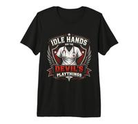 Stemma da Infermiera Vintage «Idle Hands Are The Devil's Playthings» Maglietta Premium