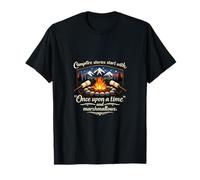 Stemma da Montagna Campfire Stories con Grafica Marshmallow Maglietta