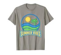 Stemma da Spiaggia in Stile retrò Summer Vibes Maglietta