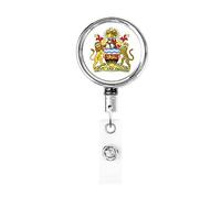 Stemma del Malawi Bobina porta badge in metallo resistente, porta badge retrattile con clip da cintura per porta badge identificativo dipendente Insegnante 1