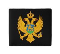 Stemma del Montenegro - Portafogli bifold con tasca frontale, con scomparti per carte di credito, per uomini e donne, 11,4 x 10,2 cm