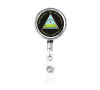 Stemma del Nicaragua Bobina porta badge in metallo per impieghi gravosi, porta badge retrattile con clip da cintura per porta badge identificativo chiave Impiegato Insegnante