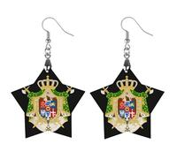 Stemma del Regno d'Italia Novità Donna Orecchini Pendenti Moda Stampato Legno Orecchini Pendenti Gioielli, Apricot shaped, Legno, Nessuna pietra preziosa