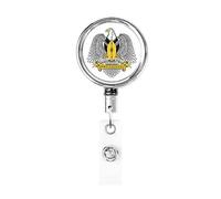 Stemma del Sud Sudan Bobina porta badge in metallo per impieghi gravosi, porta badge retrattile con clip da cintura per porta badge identificativo chiave Insegnante dipendente