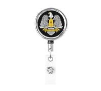Stemma del Sud Sudan Bobina porta badge in metallo resistente, porta badge retrattile con clip da cintura per porta badge identificativo dipendente Insegnante 1