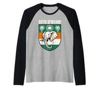 Stemma della Costa D'Avorio Indossare Bandiera Costa D'Avorio Maglia con Maniche Raglan