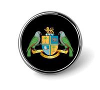 Stemma della Dominica Graziosa spilla da bavero, distintivo in metallo rotondo, giacca, cappello, borsa, accessori, gioielli