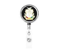 Stemma della Guinea Bobina porta badge in metallo resistente, porta badge retrattile con clip da cintura per porta badge identificativo dipendente Insegnante 1