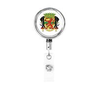 Stemma della Repubblica del Congo Bobina porta badge in metallo resistente, porta badge retrattile con clip da cintura per porta badge identificativo dipendente insegnante