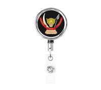 Stemma della Repubblica Democratica del Congo Bobina porta badge in metallo resistente, porta badge retrattile con clip da cintura per porta badge identificativo dipendente insegnante