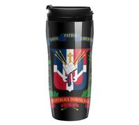 Stemma della Repubblica Dominicana stampato riutilizzabile tazza da caffè isolata tazza da viaggio bottiglia d'acqua con coperchio
