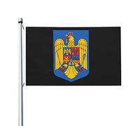 Stemma della Romania Bandiere, Bandiere decorative per esterni 3x5ft 100% poliestere Bandiere esterne per tutte le condizioni atmosferiche, il colore è brillante e facile da sbiadire, asciugatura rap