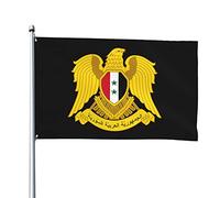 Stemma della Siria Bandiere, Bandiere decorative per esterni 3x5ft 100% poliestere Bandiere esterne per tutte le condizioni atmosferiche, il colore è brillante e facile da sbiadire, asciugatura rapid