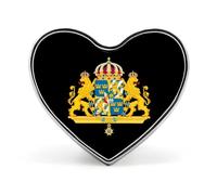 Stemma della Svezia, distintivo a forma di cuore, spilla in metallo per uomo e donna, ideale per abbigliamento, borse e cappelli.
