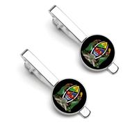 Stemma della Tanzania Divertente Fermacravatta Clip Fermacravatta Clip Tie Bar Clip Cravatte Regolari Cravatta Regali Decorativi Per Gli Uomini, 5.5x2.2cm, Metallo