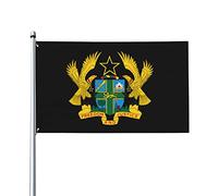Stemma delle bandiere del Ghana, bandiere decorative per esterni 3x5ft 100% poliestere Bandiere esterne per tutte le condizioni atmosferiche, il colore è brillante e facile da sbiadire, asciugatura r