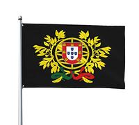 Stemma delle bandiere del Portogallo, bandiere decorative per esterni 3x5ft 100% poliestere Bandiere esterne per tutte le condizioni atmosferiche, il colore è brillante e facile da sbiadire, asciugat