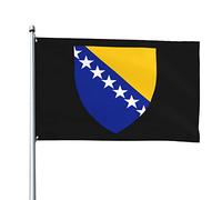 Stemma delle bandiere della Bosnia-Erzegovina, bandiere decorative per esterni 3x5ft Bandiere in 100% poliestere Bandiere esterne per tutte le condizioni atmosferiche, il colore è brillante e facile