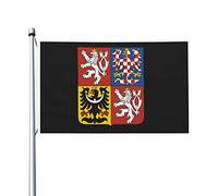 Stemma delle bandiere della Repubblica Ceca, bandiere decorative per esterni 3x5ft Bandiere in 100% poliestere Bandiere esterne per tutte le condizioni atmosferiche, il colore è brillante e facile da