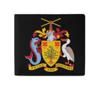 Stemma delle Barbados - Portafogli bifold con tasca frontale, con scomparti per carte di credito, per uomini e donne, 11,4 x 10,2 cm