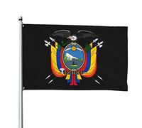 Stemma dell'Ecuador Versione originale Bandiere, Bandiere decorative per esterni 3x5ft 100% poliestere Bandiere esterne per tutte le condizioni atmosferiche, il colore è brillante e facile da sbiadir