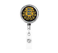 Stemma dell'Estonia Bobina porta badge in metallo resistente, porta badge retrattile con clip da cintura per porta badge identificativo dipendente Insegnante