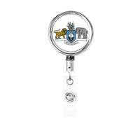 Stemma dell'Eswatini Bobina porta badge in metallo resistente, porta badge retrattile con clip da cintura per porta badge identificativo dipendente insegnante
