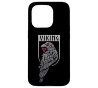 Stemma dello scudo vichingo del corvo nordico mitologia dei guerrieri Custodia per iPhone 15 Pro