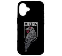 Stemma dello scudo vichingo del corvo nordico mitologia dei guerrieri Custodia per iPhone 16