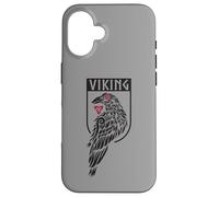 Stemma dello scudo vichingo del corvo nordico mitologia dei guerrieri Custodia per iPhone 16