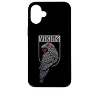 Stemma dello scudo vichingo del corvo nordico mitologia dei guerrieri Custodia per iPhone 16 Plus