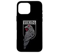 Stemma dello scudo vichingo del corvo nordico mitologia dei guerrieri Custodia per iPhone 16 Pro Max