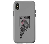 Stemma dello scudo vichingo del corvo nordico mitologia dei guerrieri Custodia per iPhone X/XS