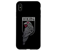 Stemma dello scudo vichingo del corvo nordico mitologia dei guerrieri Custodia per iPhone XS Max
