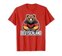 Stemma dell'orso della Germania - Bandiera della Germania Maglietta, Uomo, Rosso, XXL