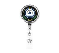 Stemma di Capo Verde Bobina porta badge in metallo resistente, porta badge retrattile con clip da cintura per portachiavi Porta badge Impiegato Insegnante