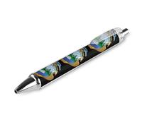 Stemma di CostaRica - Penna a sfera con stampa, retrattile, fusto rotondo, punta fine, 0,5 mm, 1/2/4 pezzi