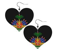 Stemma Di Haiti Donna Orecchini Ecopelle Orecchino Goccia Pendenti