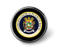 Stemma di Porto Rico Elegante spilla da bavero Spilla da cravatta Spilla rotonda Distintivo Gioielli per uomo Donna