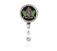 Stemma di Santa Lucia Bobina porta badge in metallo resistente, porta badge retrattile con clip da cintura per portachiavi Porta badge Impiegato Insegnante