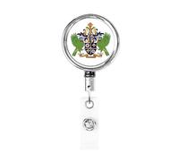 Stemma di Santa Lucia Bobina porta badge in metallo resistente, porta badge retrattile con clip da cintura per portachiavi Porta badge Impiegato Insegnante 5