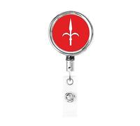 Stemma di Trieste Bandiera Bobina porta badge in metallo resistente, porta badge retrattile con clip da cintura per portachiavi Porta badge Impiegato Insegnante