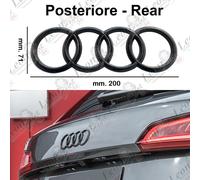 Stemma Logo Anelli per Audi Anteriore e/o Posteriore Nero Lucido fregio emblema