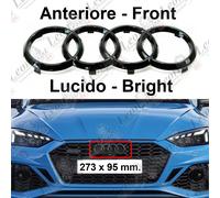 Stemma Logo Anelli per Audi Anteriore e/o Posteriore Nero Lucido fregio emblema