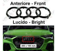 Stemma Logo Anelli per Audi Anteriore e/o Posteriore Nero Lucido fregio emblema
